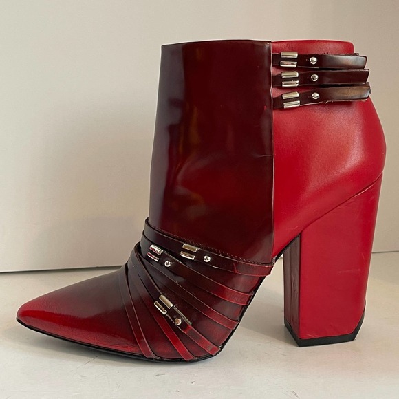 L.A.M.B. Gwen Stefani Red Ombré Martini Boots Size 9 - Picture 3 of 15